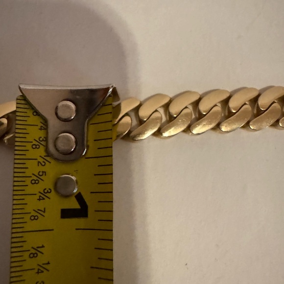 Miami Cuban Link Chain Necklace 24 Inch 10k Gold Chain 9.5MM - Picture 7 of 10